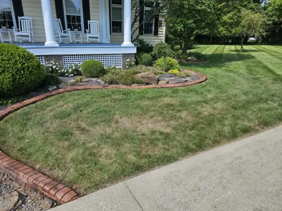 Decorative concrete curbing layout tools and materials staged before installation