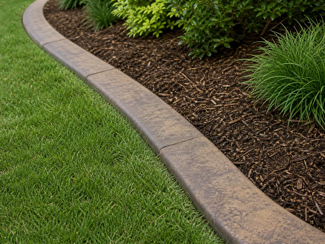 colored concrete landscape curbing detail in Southern Indiana