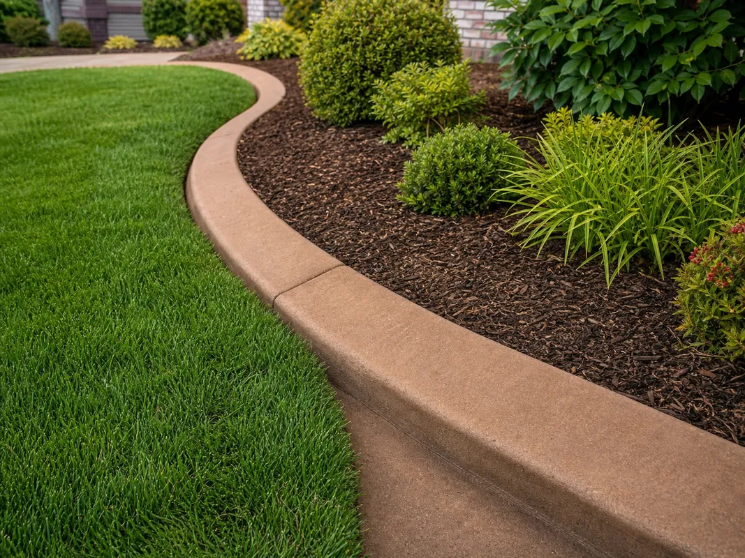 maintained colored concrete curbing in Southern Indiana