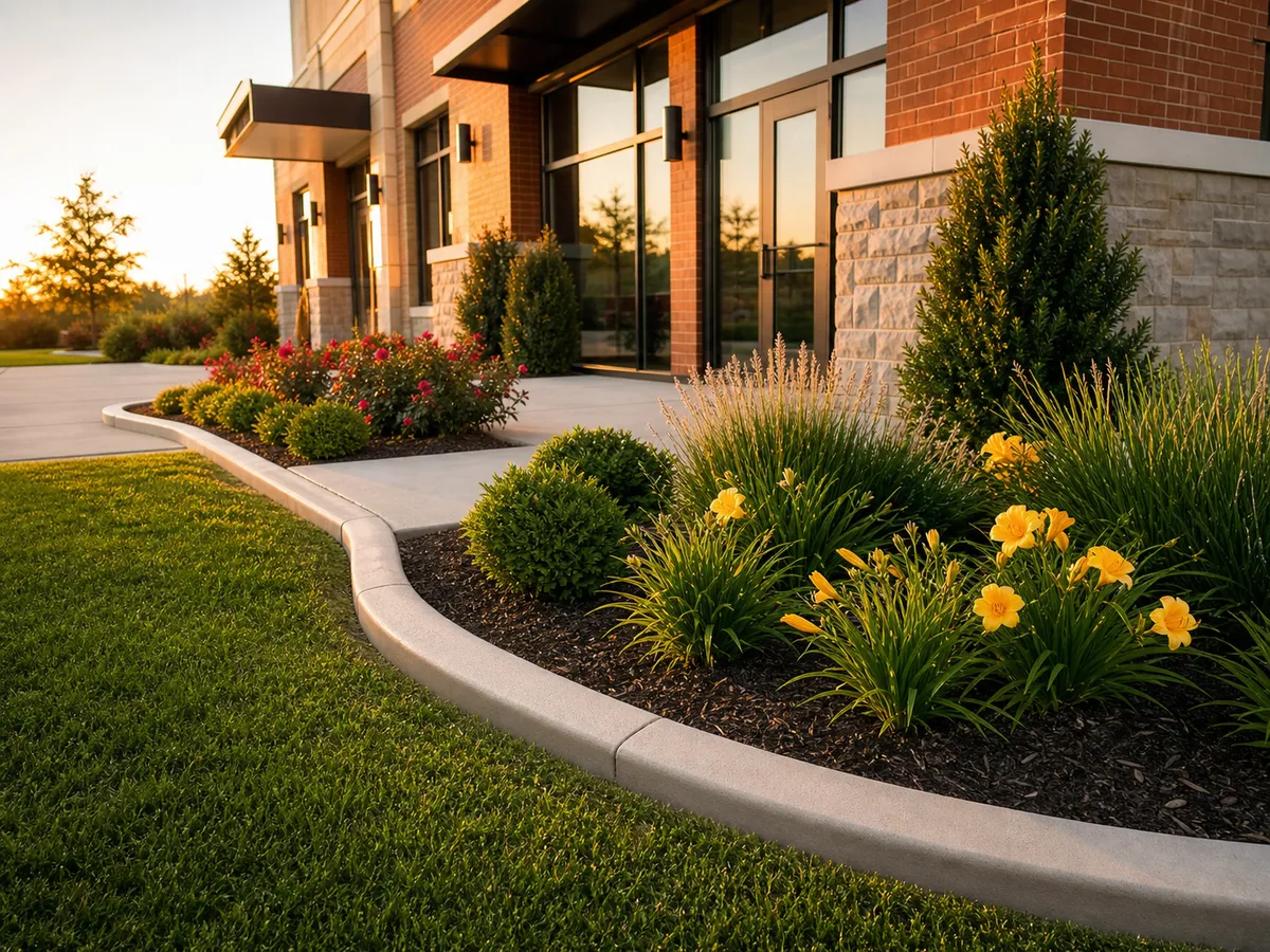 commercial concrete curbing for a Southern Indiana retail property
