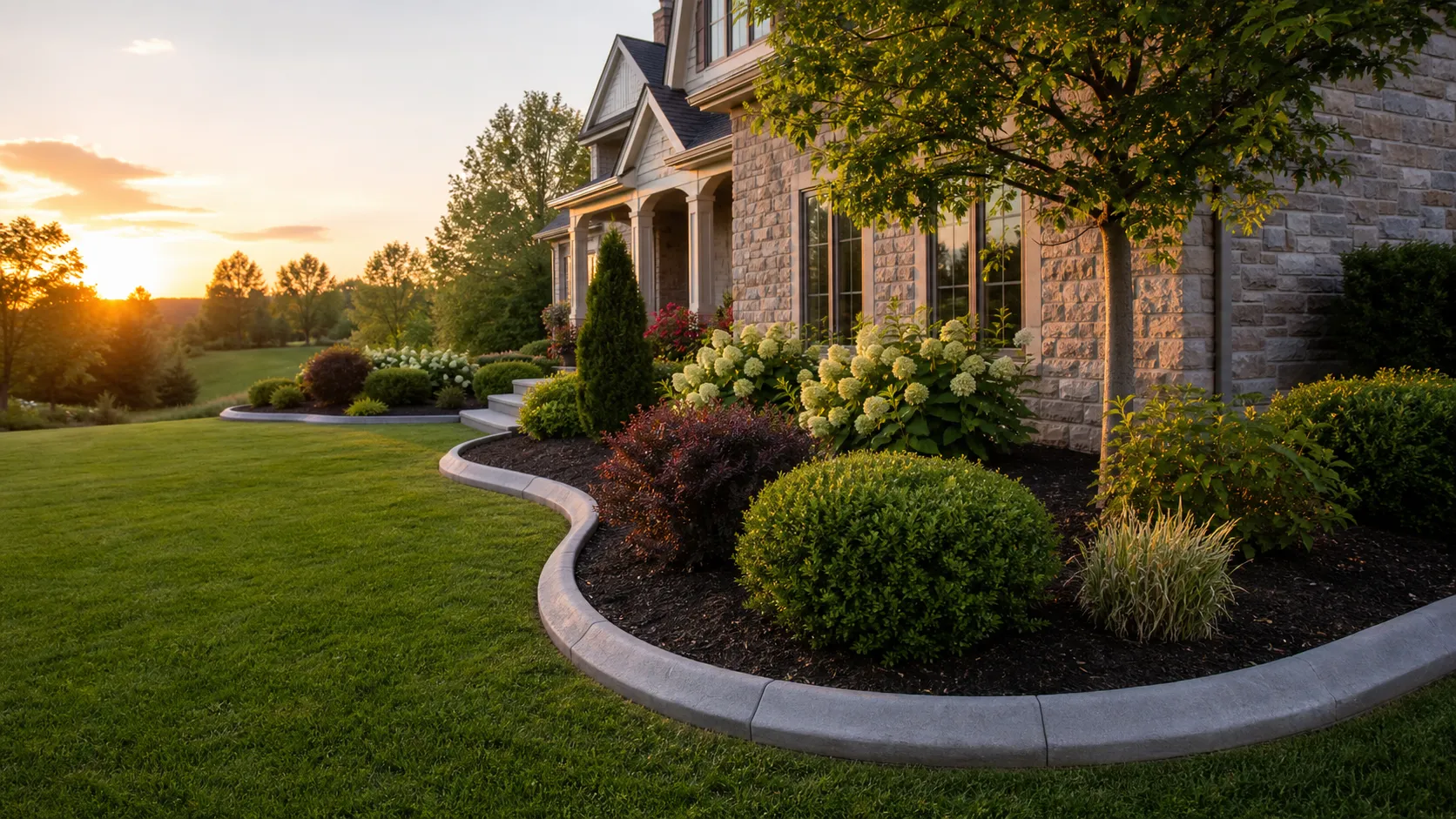 Stryker Outdoor Solutions concrete curbing project in Southern Indiana