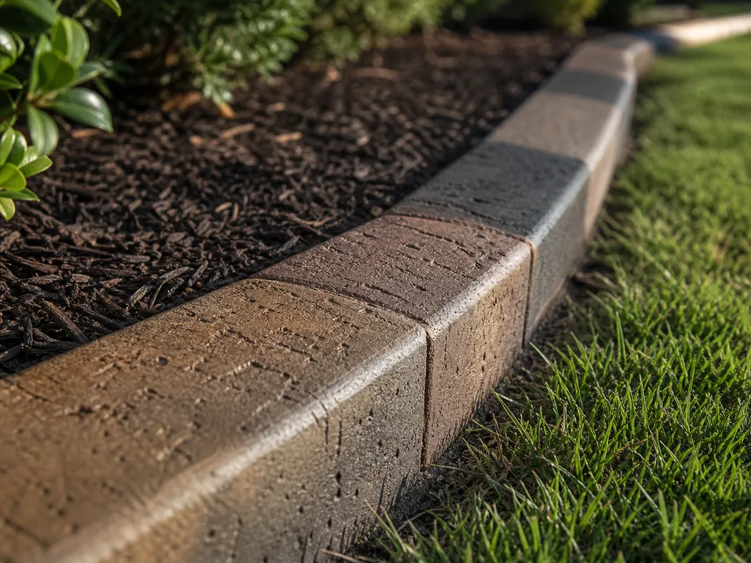 color-varied concrete curb resealing detail in Southern Indiana