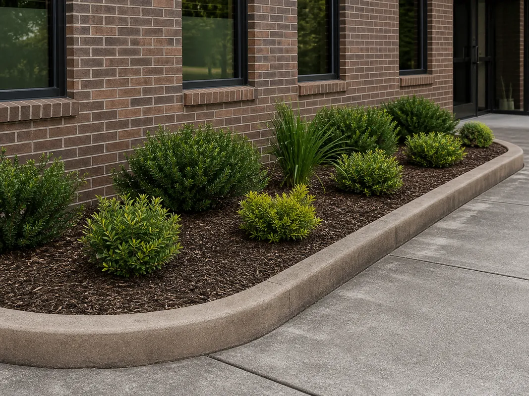 concrete curb resealing assessment at a Southern Indiana business property