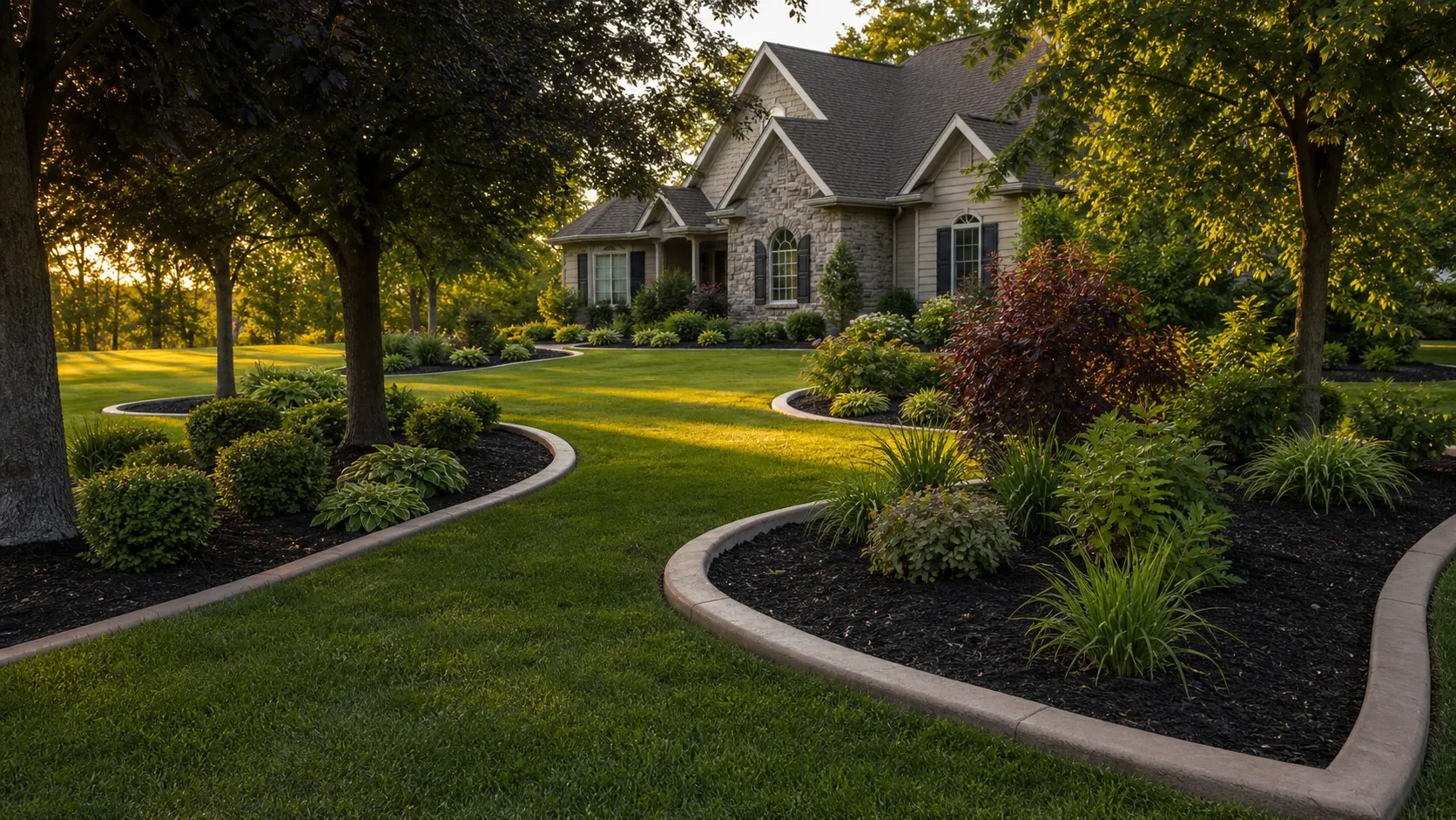 Stryker Outdoor Solutions custom concrete curbing in Southern Indiana