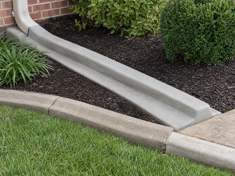 maintained handcrafted downspout extension in Southern Indiana
