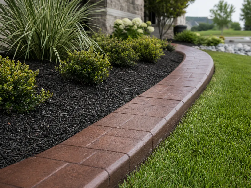maintained farmhouse brick concrete curbing in Southern Indiana