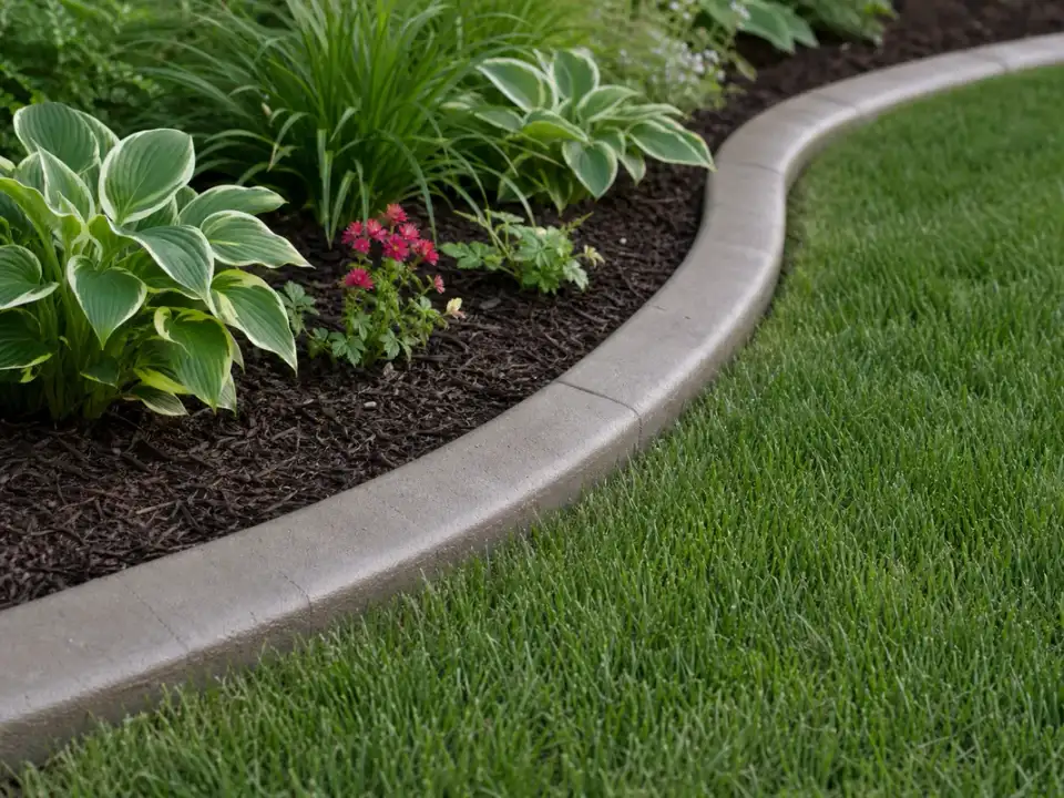 natural-looking color variation on concrete landscape edging in Southern Indiana