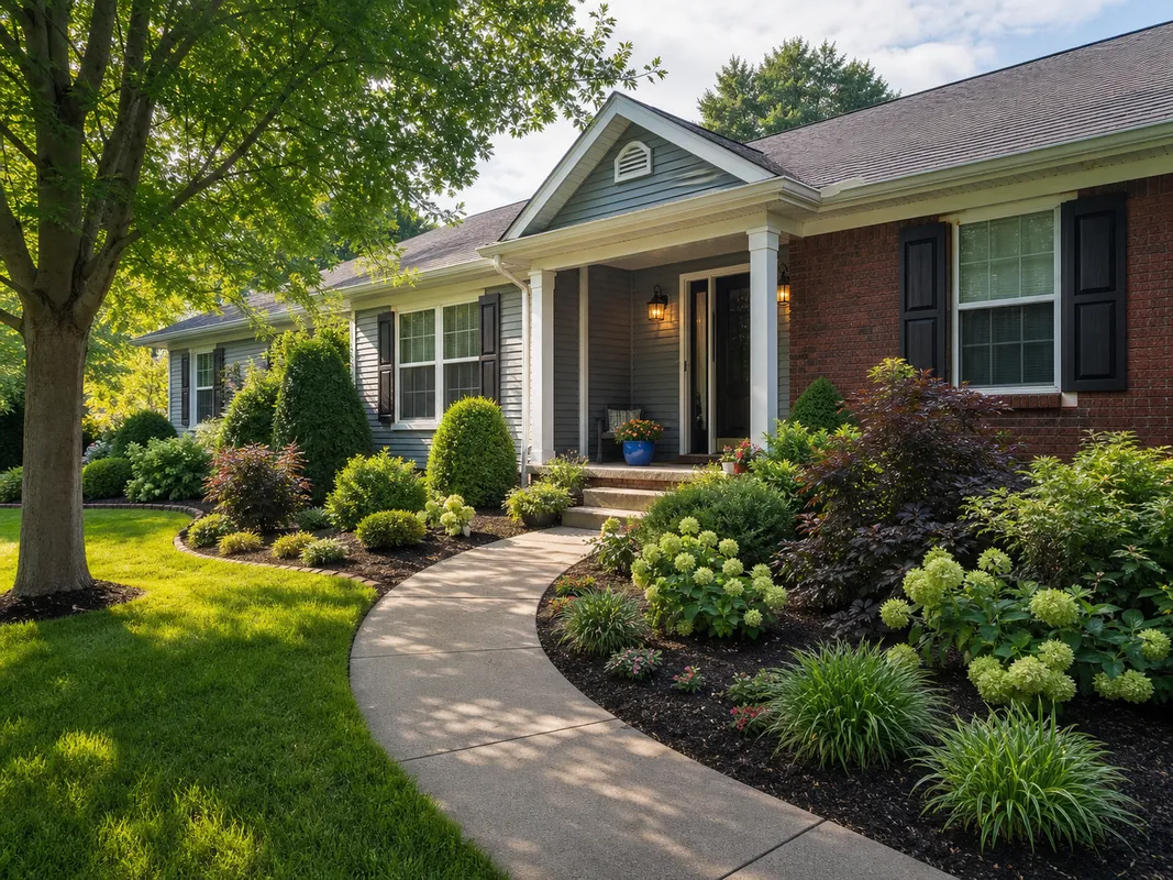 Residential landscape installation in Washington IN by Stryker Outdoor Solutions.