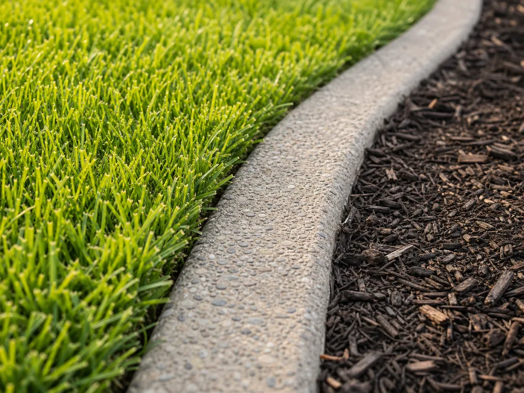 Lawn and landscape border finish detail in Washington IN by Stryker Outdoor Solutions.