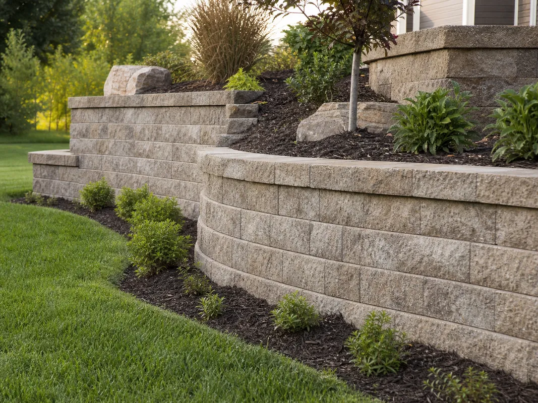 Retaining wall material options in Washington IN by Stryker Outdoor Solutions.