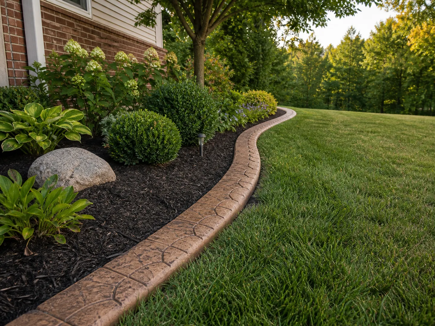 decorative concrete landscape edging for a Bloomington Indiana property