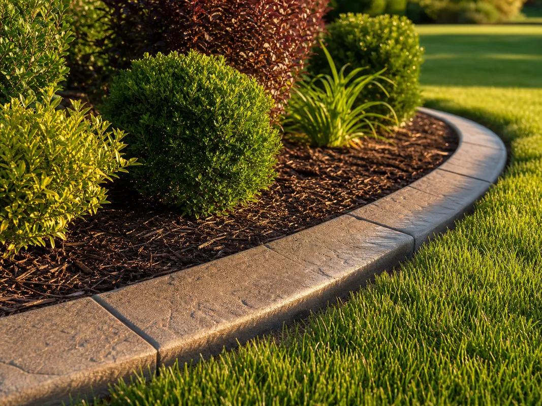 Stryker Outdoor Solutions concrete curbing for an Ellettsville, Indiana homeowner.