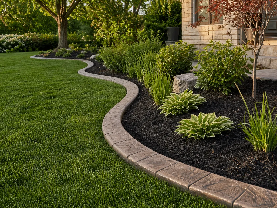 reinforced decorative concrete landscape edging by Stryker Outdoor Solutions in Southern Indiana.
