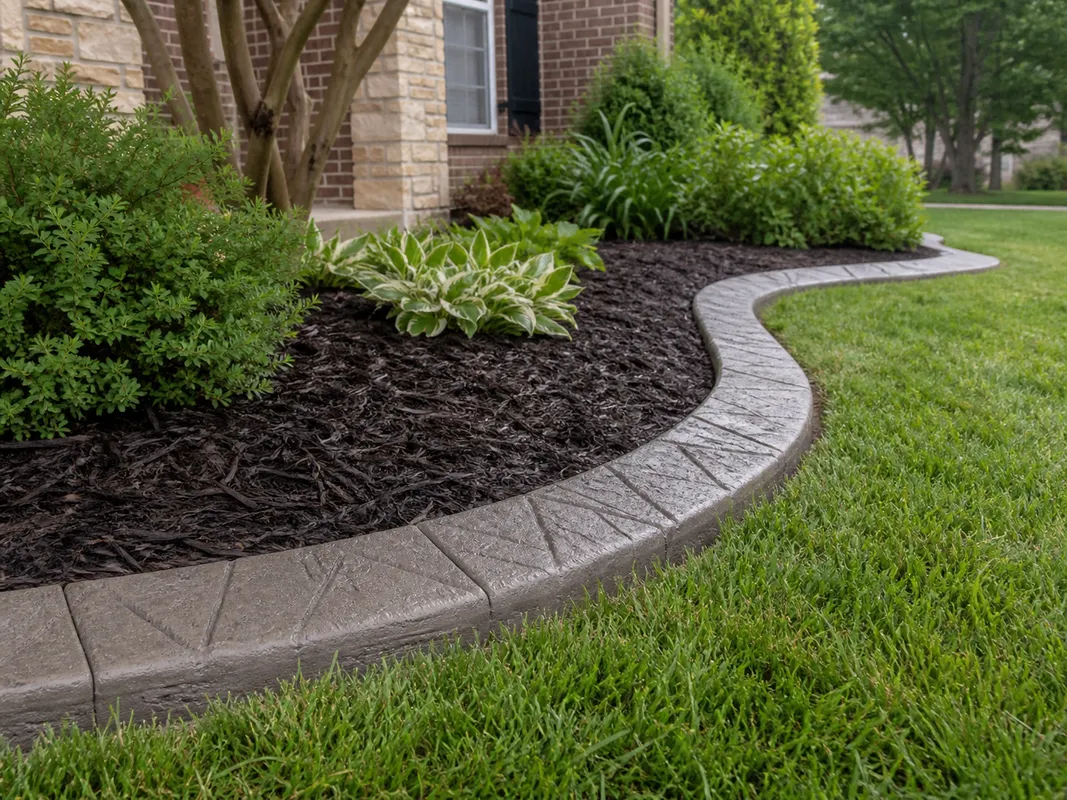 Stryker Outdoor Solutions concrete curbing work for a Henderson, Kentucky homeowner.