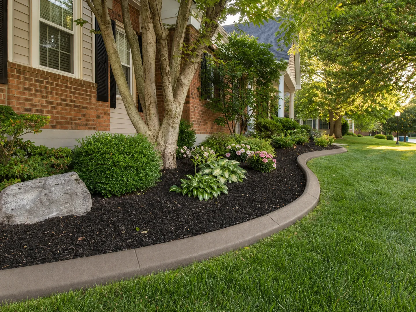 reinforced concrete curbing and landscape edging in Henderson, Kentucky by Stryker Outdoor Solutions.