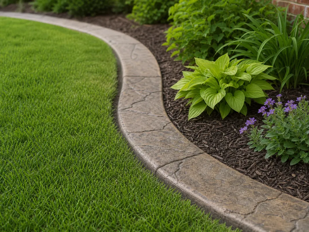 stamped concrete landscape edging for a Huntingburg, Indiana property.