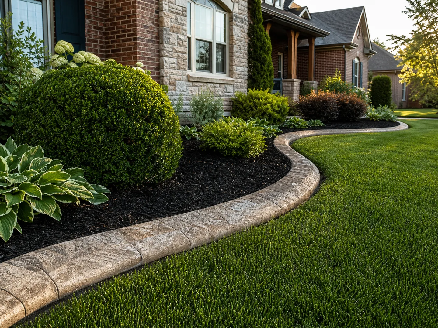 decorative concrete landscape curbing for a Jasper Indiana property.
