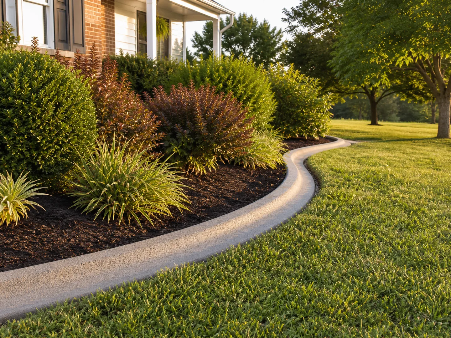 decorative concrete curbing and landscape edging for a Loogootee Indiana property