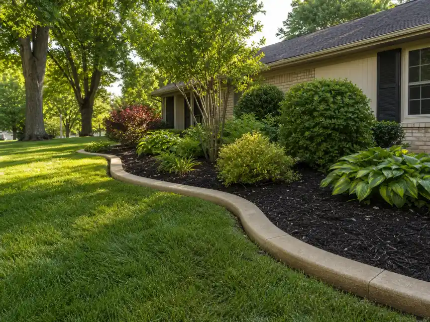 custom concrete curbing and landscape edging in Paoli, Indiana by Stryker Outdoor Solutions