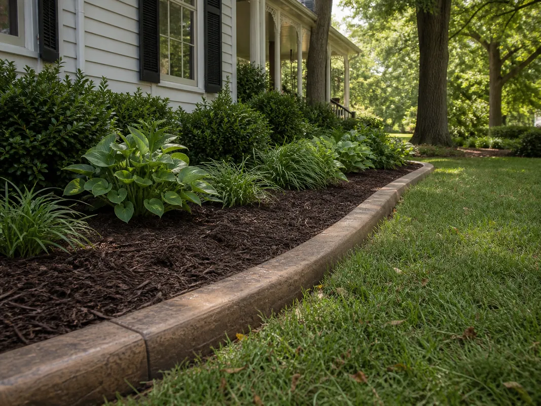 Stryker Outdoor Solutions working on concrete landscape edging for a Paoli, Indiana homeowner