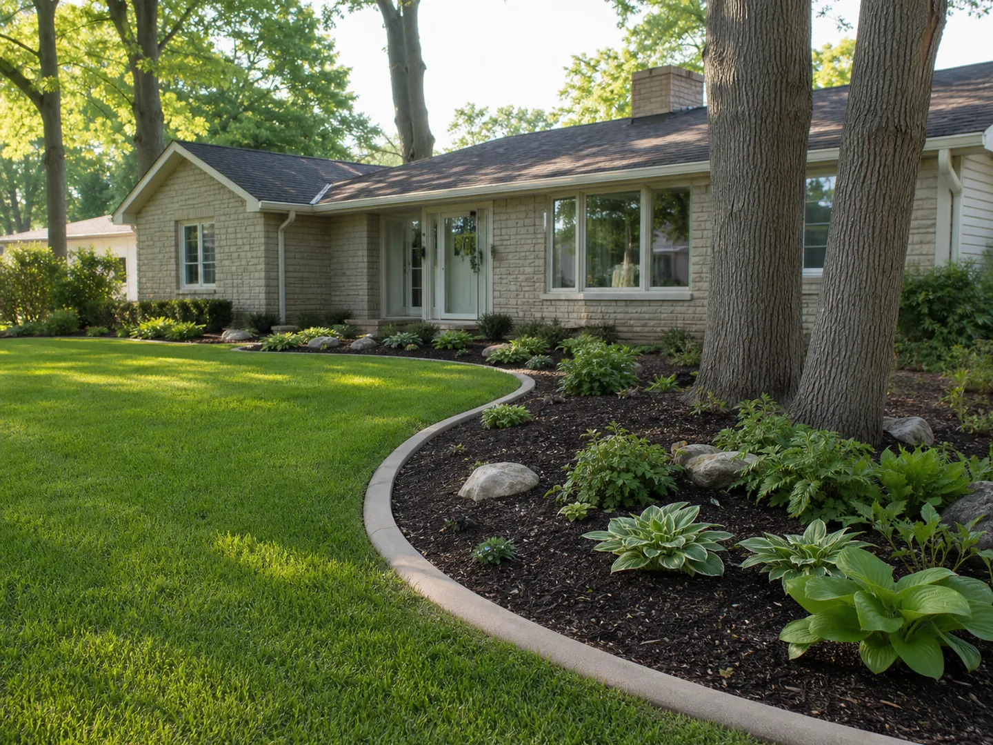 decorative concrete curbing in Princeton, Indiana by Stryker Outdoor Solutions.