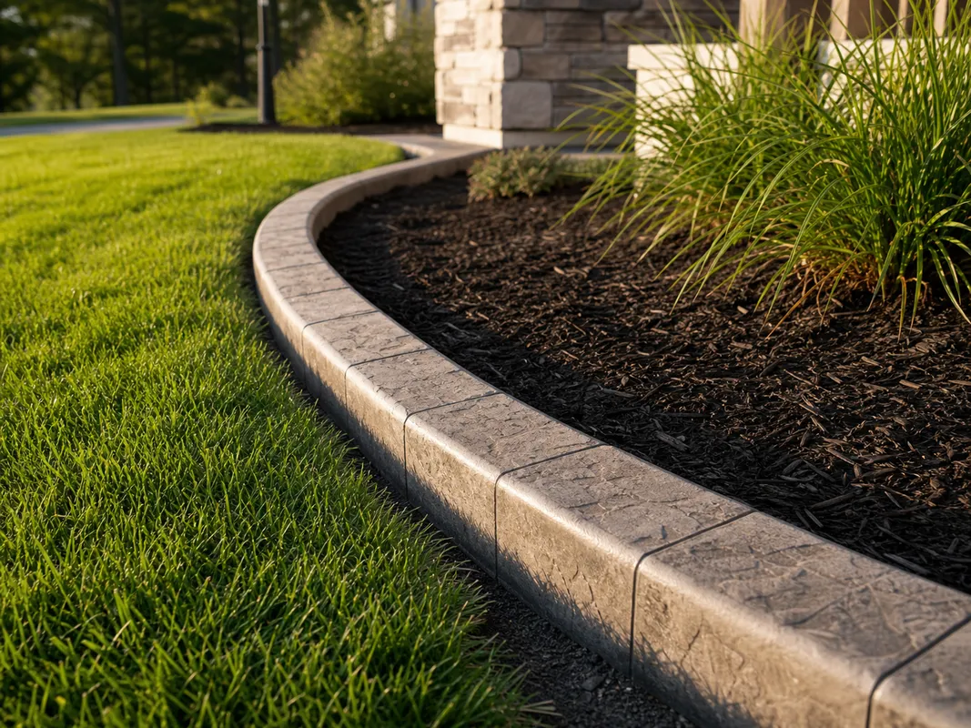 Stryker Outdoor Solutions working on concrete curbing for a Princeton, Indiana property.