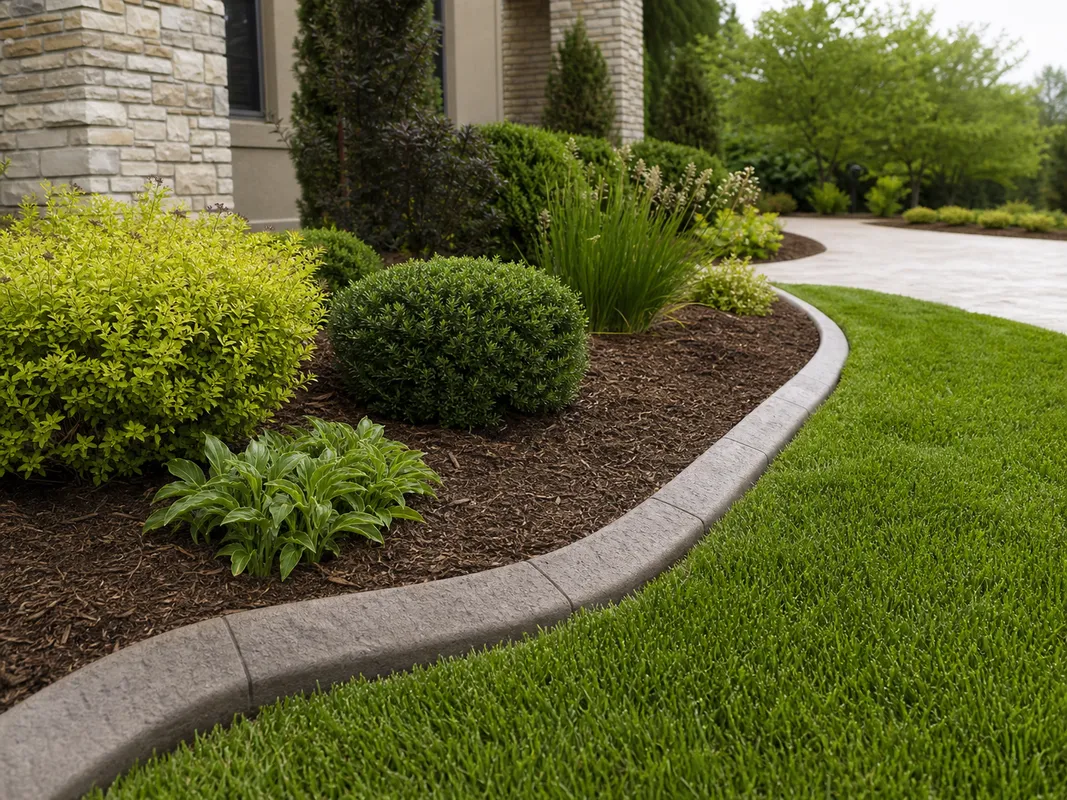 decorative concrete landscape edging in Princeton, Indiana.
