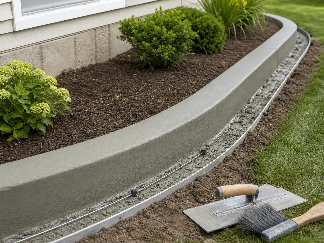 Stryker Outdoor Solutions working on reinforced landscape edging for a Robinson, Illinois homeowner.