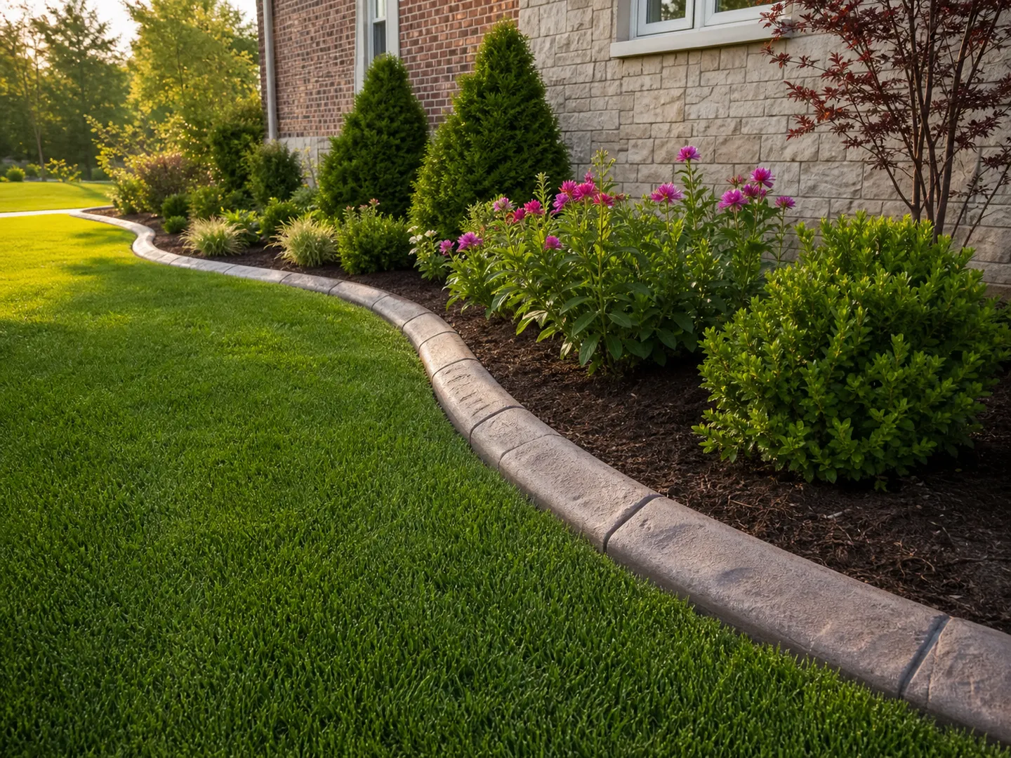 reinforced concrete curbing for a Terre Haute Indiana property