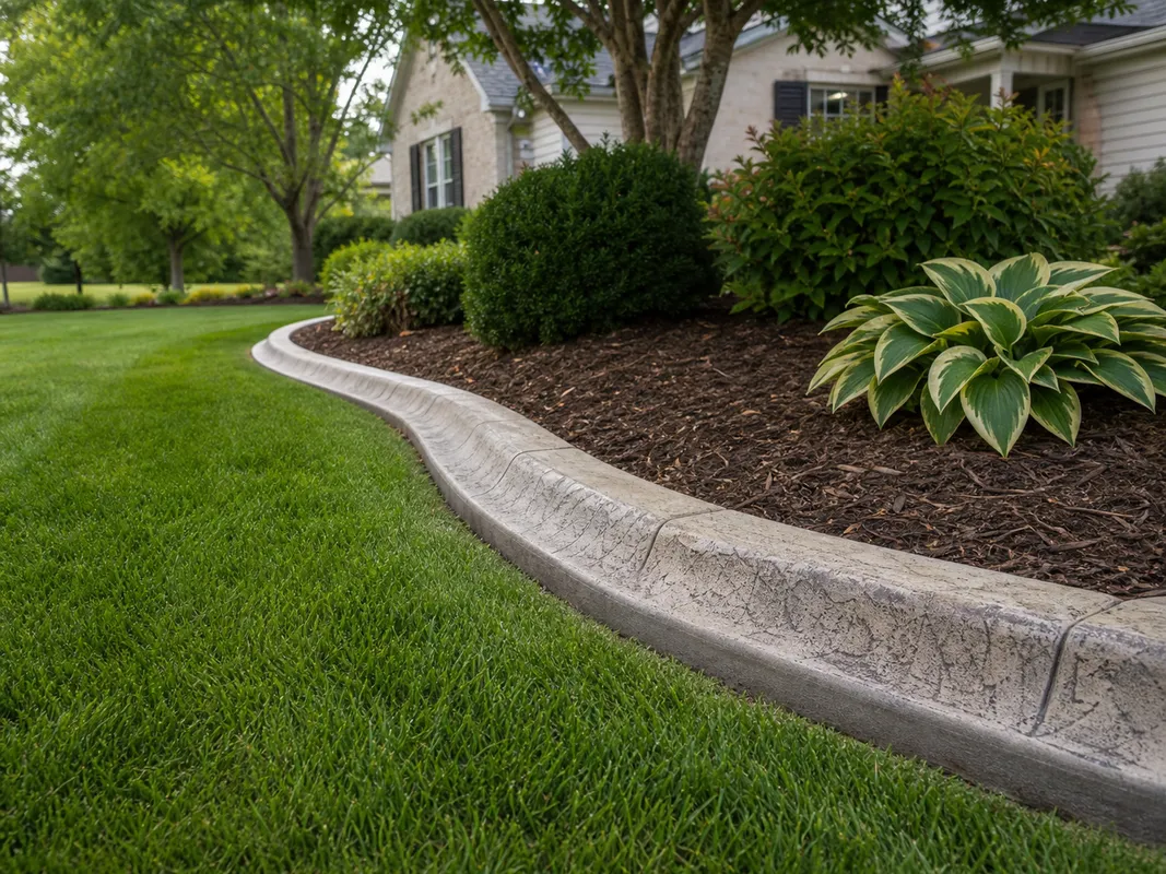 Stryker decorative concrete curbing installation in Vincennes Indiana.