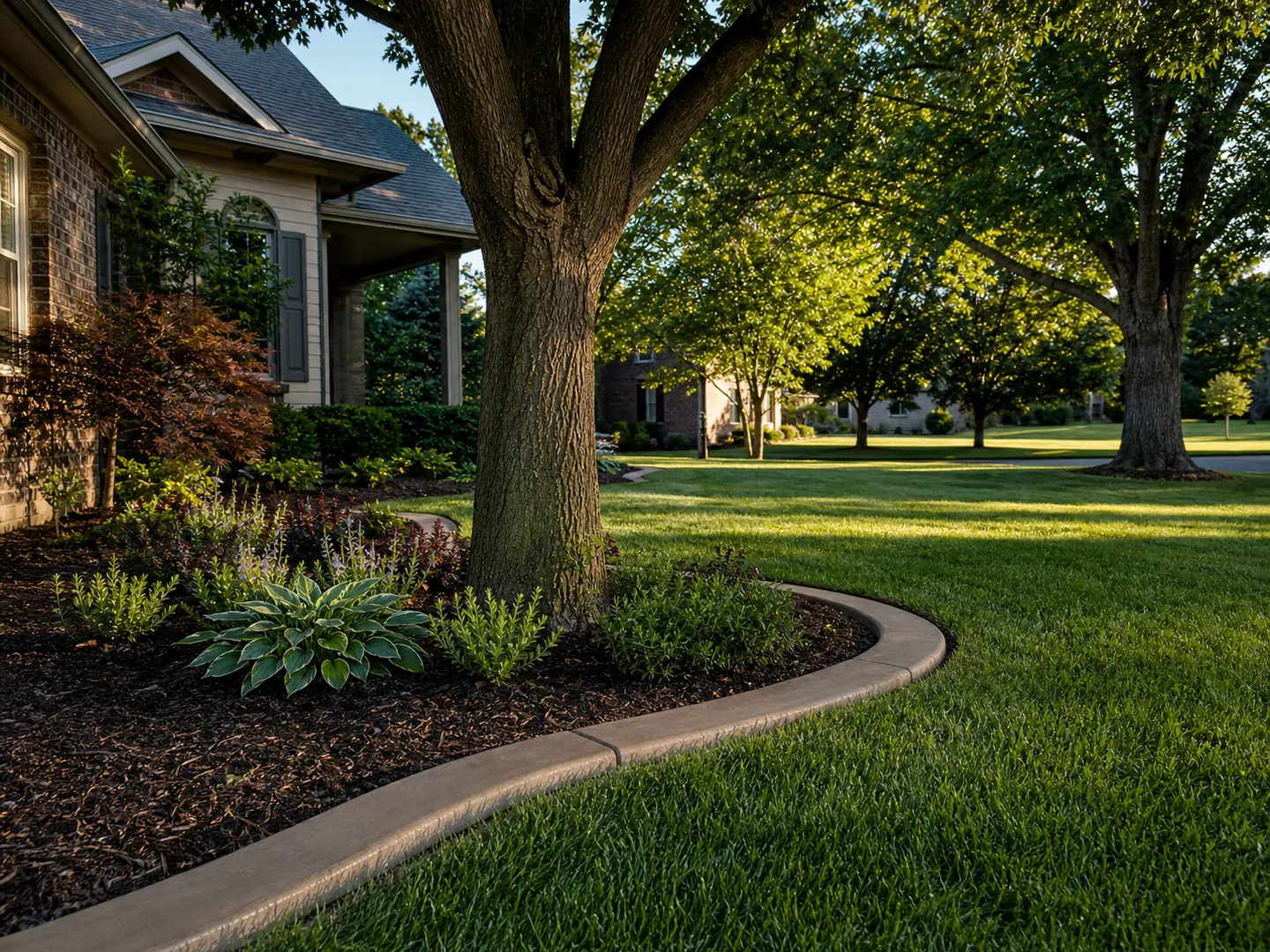 custom concrete landscape border for a Vincennes Indiana property.